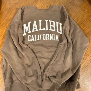 Brandy Melville Brown Malibu Crewneck Sweater